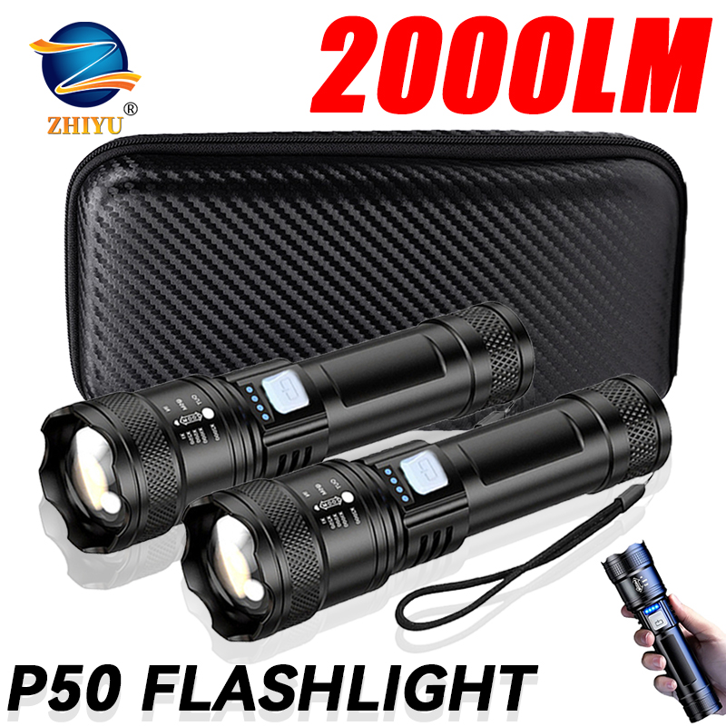 Outdoor Adventure Trips - Lampe de poche tactique LED 2000LM,