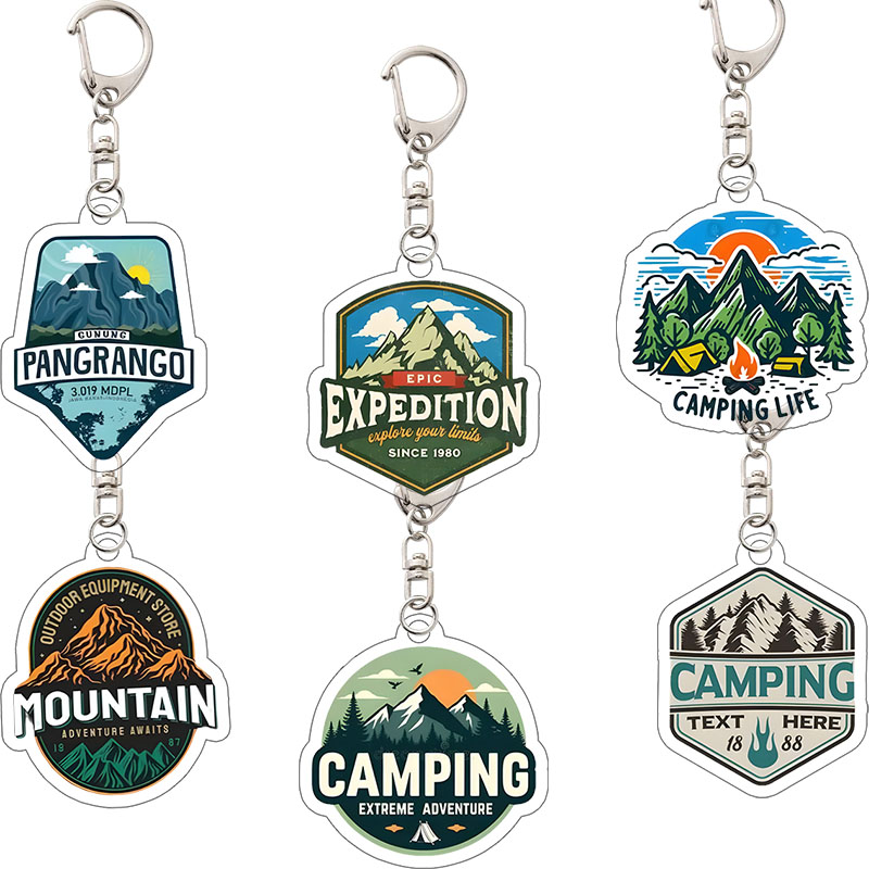 Porte-clés en acrylique rétro  - Outdoor Adventure Backpack avis et prix